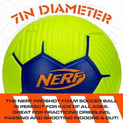 NERF Kids Foam Mini Soccer Ball - Proshot Youth Soft Mini Foam Soccer Ball - 7" Inch NERF Indoor + Outdoor for Kids