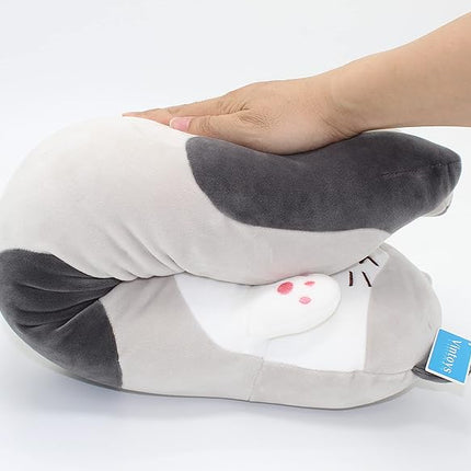 Very Soft Cat Long Hugging Pillow Plush Kitten Kitty Stuffed Animals Gray 26"