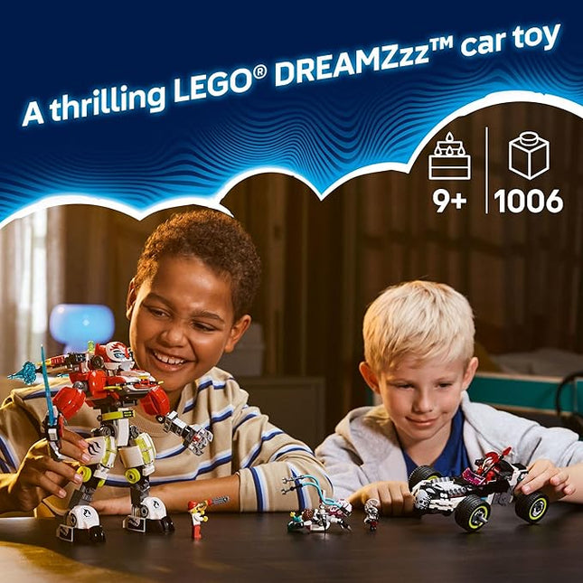 LEGO DREAMZzz Cooper's Tiger Mech & Zero's Hot Rod Car Toy - Building Robot Toy for Kids, Boys and Girls, Ages 9+ - Building Kit for Pretend Play - Gift Idea for Birthdays - 71497