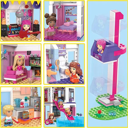 MEGA Barbie Color Reveal Building Toys Set, DreamHouse with 545 Pieces, 5 Micro-Dolls, 6 Pets and Accessories, 30 + Surprises, Kids Ages 6+ Years