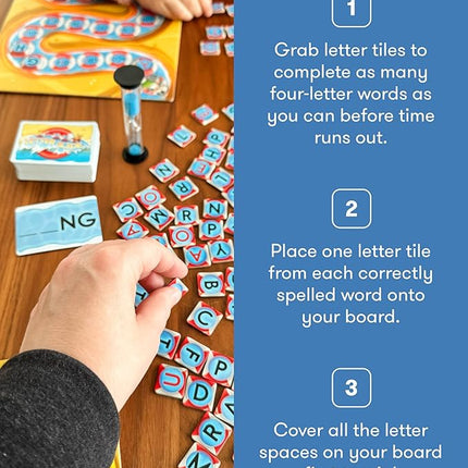SimplyFun Letter Slide - Enhance Vocabulary and Language Skills with This Educational Game, Focused on Spelling, Consonants & Vowels, Fun for 2-4 Players, Ages 7 & Up