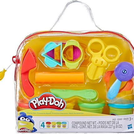 Play-Doh Starter Set 9-Piece Kit with Storage Tote & 4 Modeling Compound Cans, Arts and Crafts for Kids, Back to School Classroom Supplies, Preschool Toys, Ages 3+