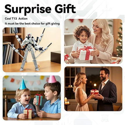 (Assembly Completed) 8 inch T13 Action Figure,T 13 Action Figure Multi-Articular Mobile Robot Nova T-13,Desktop Decorations for Game Lovers Toys (Luminous Color)