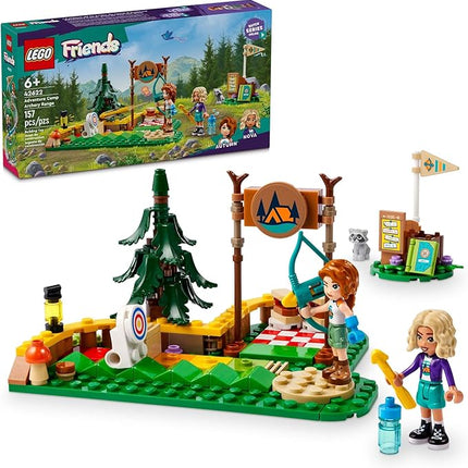 LEGO Friends Adventure Camp Archery Range Toy, Archery Set for Kids with Toy Bow and Arrows, Adventure Building Playset for Girls and Boys Ages 6 Years and Up, 2 Mini Dolls and a Raccoon Figure, 42622