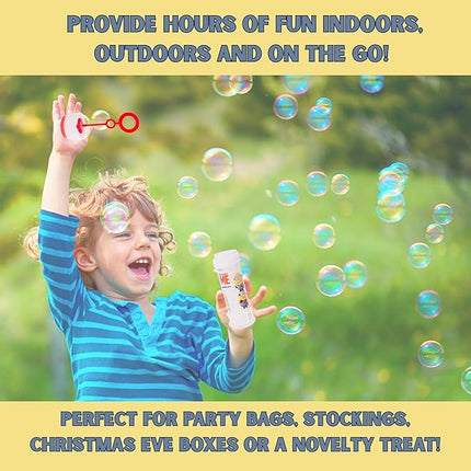 Toyland® Pack of 12 Minions Bubbles with Wands, 60ml Solution & Novelty Maze Lid - Pocket Money & Party Bag Toys
