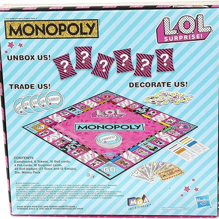 Monopoly Game: L.O.L. Surprise Edition Board Game for Kids Ages 8 and up
