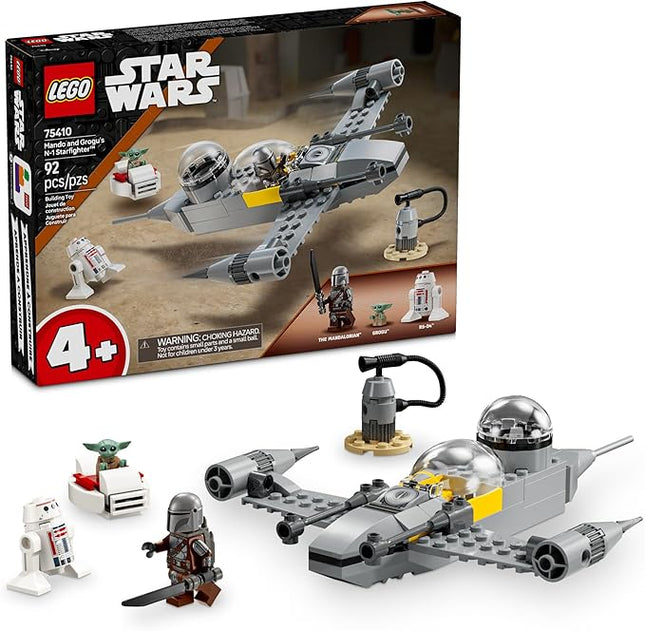 LEGO Star Wars: The Mandalorian Mando and Grogu's N-1 Starfighter Toddler Building Toy - Star Wars Baby Yoda Toy for Kids, Boys & Girls, Ages 4+ - Educational Preschool Toy Gift for Birthdays - 75410