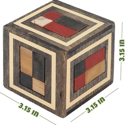 Sharp Brain Zone Wooden Puzzle Box – 3D Wooden Brain Teaser Puzzle with Secret Compartments | Handcrafted Natural Wood, STEM Educational Logic Game & Unique Gift for Puzzle Lovers
