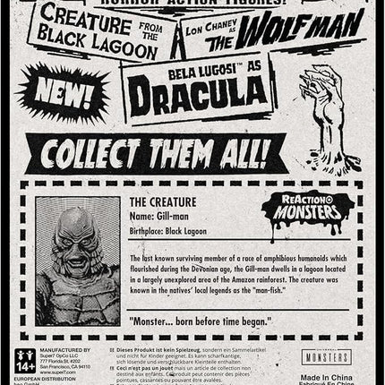 Super7 Universal Monsters Reaction+ Wave 01 - Creature from The Black Lagoon Action Figure