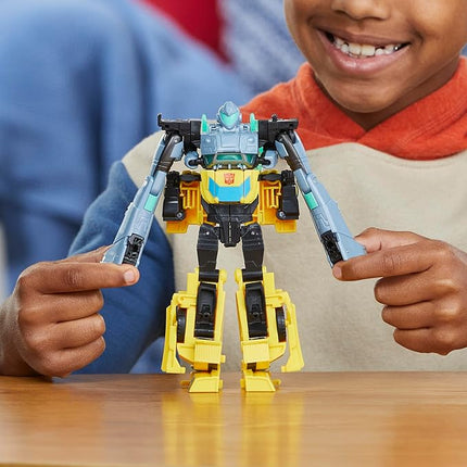 Transformers EarthSpark Cyber-Combiner Bumblebee and Mo Malto Robot Action Figures, Interactive Toys for Boys and Girls Ages 6 and Up