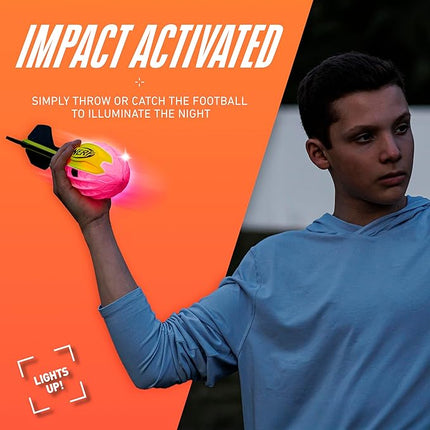 Nerf Lightstrike Vortex Foam Football - Color Changing LED Soft Vortex Football for Long-Distance Throws - Impact Activated - Batteries Included