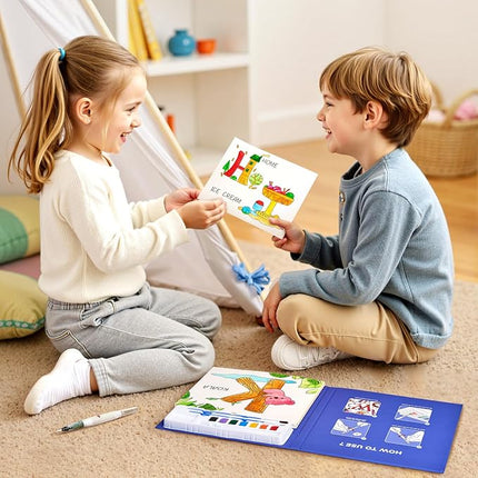 JoyCat Paint with Water Coloring Books for Toddlers, Watercolor Painting Sets for Kids Ages 3-5 4-8, Arts and Crafts Drawing Activities Toy Birthday Gift for Boys Girls (Alphabet)