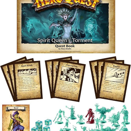 Avalon Hill HeroQuest Spirit Queen's Torment Quest Pack, Requires HeroQuest Game System to Play, Dungeon Crawler Games, Ages 14+, 2-5 Players, Strategy Games