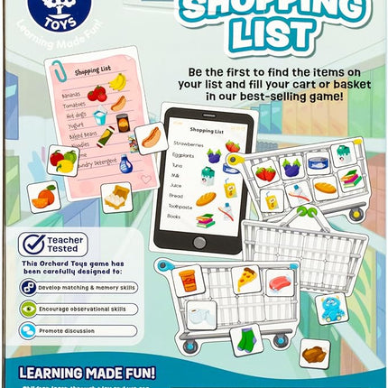 ORCHARD TOYS Shopping List Game - New Art Race to Collect Your Groceries in This Fun Memory Game, Age 3-7, 2-4 Players