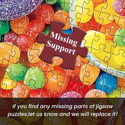 500 Piece Jigsaw Puzzle for Adults-Candy Puzzles, Colorful Candy Adult Puzzle 500 Pieces, Challenging Puzzle for Adults 500 Pieces, House Party Games, Best Gift for Mom, Dad, Family and Friends