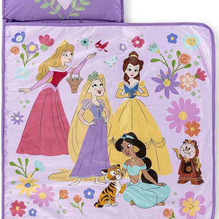 Jay Franco Kids Nap Mat with Embedded Pillow & Blanket – Soft 46"x20" Microfiber Sleeping Bag with Name Tag & Handle