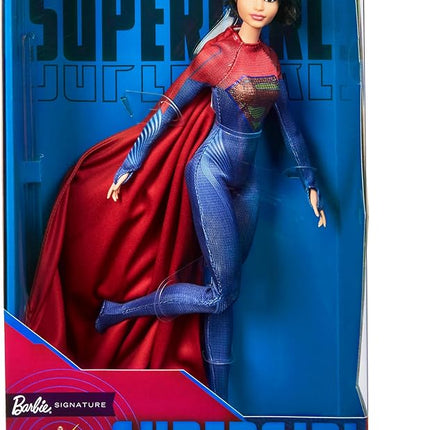 Barbie Supergirl Collectible Fashion Doll from The Flash Movie Wearing Red & Blue Suit with Cape, Display Stand Included