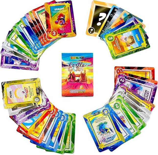 Doomlings Castle Glass Expansion – 37 New Traits, 2 Ages & Mystery Holofoil Card Bolster Pack – Board Game Expansion Adds Fish Shell Coral Classes & Bonus Point System for Collectors & Players