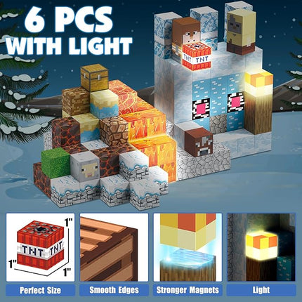 200PCS Magnetic Building Blocks, Magnetic Blocks Building STEM Construction Toys, Montessori Sensory Stacking Toy for Toddlers, Magnet Cubes with Light Blocks for Boys Girls Age 3 4 5 6 7 8-12