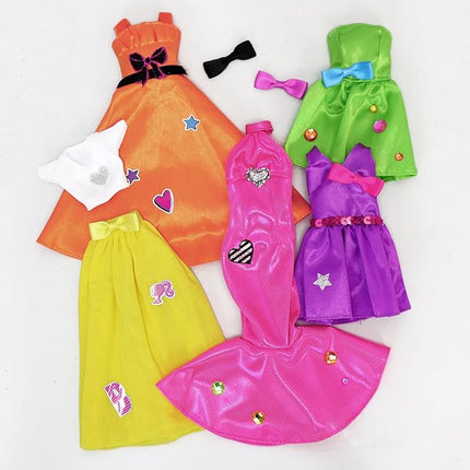 Barbie Be a Real Fashion Designer Neon Edition – DIY Dress-Up Craft Kit with Neon Fabrics & Accessories – Design Custom Outfits for Barbie Dolls – Gift for Creative Girls Ages 6+