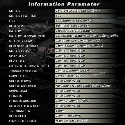 DEERC 8618 1/16 Fast Brushless RC Cars for Adults, Max 56mph, 2 3S Lipo Batteries Electric Off-Road Waterproof RC Truck,4X4 High Speed Remote Control Car, All Terrain RC Truggy for Boys