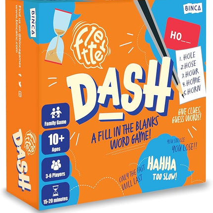 Fletter Dash, A Fun Fill-in-The-Blanks Strategic Word Card Game for All Ages | Fun and Strategic Word Game | Test Vocabulary and Concentration | A Gift for Ages 7, 8, 9, & 10 Years (3-6 Players)
