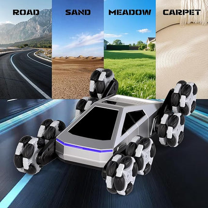 8WD Remote Control Car, 2.4GHz 360° Rotating Stunt RC Car with LED Lights and Music, 1:16 Drift Climbing Toy for Kids, Christmas Birthday Gift for Boys Aged 6-14