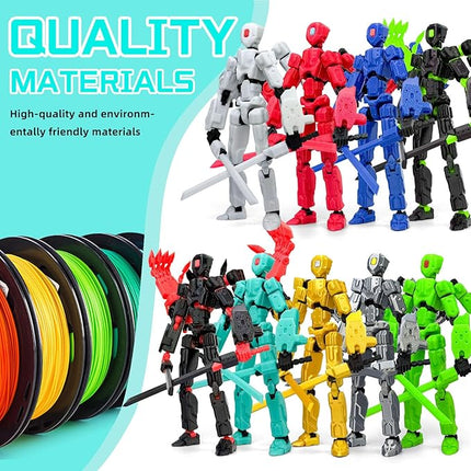 8Inch T13 Action Figure Assembly Completed,3D Printed Multi-Jointed Movable Toy Nova 13 Action Figures Desktop Decorations for Game Lovers Toy (Cyan)