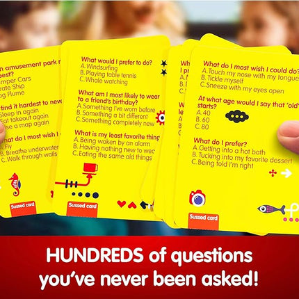 SUSSED The Wacky ‘What Would You Do?’ Card Game - Social Fun for Kids - Easy Travel Game, Family Activity - Ages 6+ - Yellow Pack