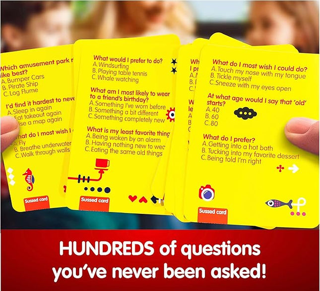 SUSSED The Wacky ‘What Would You Do?’ Card Game - Social Fun for Kids - Easy Travel Game, Family Activity - Ages 6+ - Yellow Pack