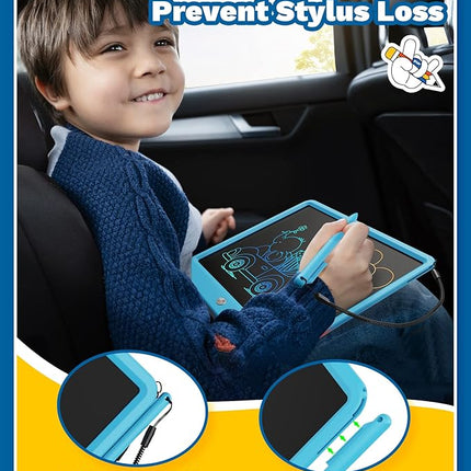 TEKFUN Large Screen 12inch LCD Writing Tablet with Anti-Lost Stylus, Erasable Doodle Board No Mess Drawing Pad, Car Trip Travel Toys for Kids, Birthday Gift for 3 4 5 6 7 Girls Boys