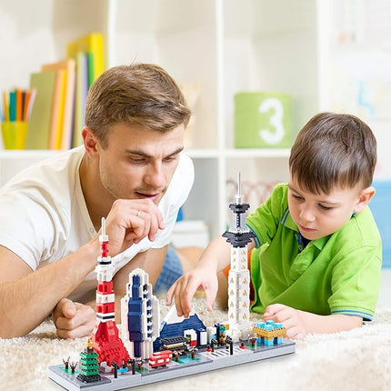Japanese Architecture Tokyo Skyline Micro Building Blocks for Adults and Kids Ages of 14+ – Challenging Construction Set 1880 Pieces, Perfect Home and Office Decoration