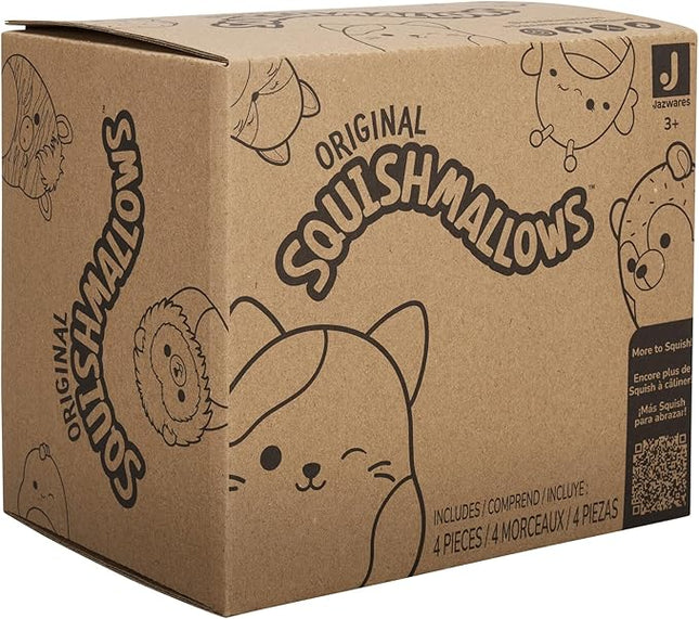 Squishmallows Original 5-Inch Holiday 4-Pack – Ethel Hot Chocolate, Floyd French Fries, Keiko Blue Christmas Tree, Ricardo Peppermint Bat – Official Jazwares Plush (Little)