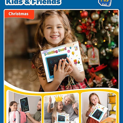 TEKFUN Easter Gifts for Kids, 15inch LCD Writing Tablet Drawing Board, Teen Girl Boy Gifts Age 8 and Up, Birthday Gifts for All Age Groups, Erasable Writing Tablet for Business Meeting (White)