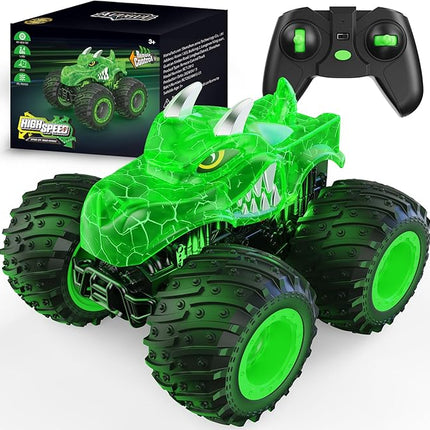 Remote Control Car, 2.4GHz Monster Trucks Toys with Light Spray, Birthday Gift for Kids 3 4 5 6 7 8, All Terrain RC Cars, Toddler Toys for Boys Girls 3+ Year Old