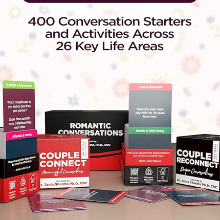 Couple Conversation Cards & Games, Maxi 800 Activities Set for Adults, Fun Board Card Game for Adult Couples in Relationship - Birthdays, Wedding, Wife Husband Gift, 2 Players Date Night Ideas Gifts