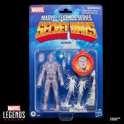 Marvel Legends Series Secret Wars Ice Man, X-Men Retro Comics Collectible 6-Inch Action Figure with Shield