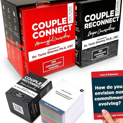 Couple Conversation Cards & Games, Maxi 800 Activities Set for Adults, Fun Board Card Game for Adult Couples in Relationship - Birthdays, Wedding, Wife Husband Gift, 2 Players Date Night Ideas Gifts
