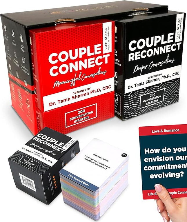 Couple Conversation Cards & Games, Maxi 800 Activities Set for Adults, Fun Board Card Game for Adult Couples in Relationship - Birthdays, Wedding, Wife Husband Gift, 2 Players Date Night Ideas Gifts
