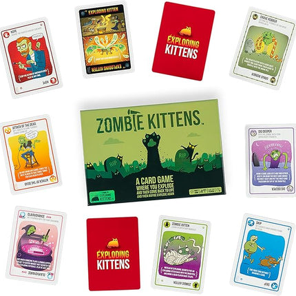 Exploding Kittens Zombie Kittens 2-5 Players - Ages 7+ - 15 Minutes to Play - High Stakes Zombie Card Game - Party Game, Family Game Night, Kid and Adult Card Game