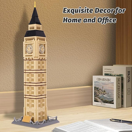 Toy Building Block Set, London Big Ben Elizabeth Tower Building Blocks Regular Size Brick World Famous Architecture Christmas Birthday Gift for Adults Children Kids Boys Girls 8+ 1666 PCS