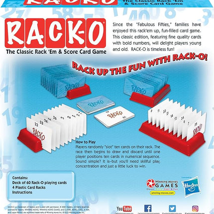 Winning Moves Rack-O Retro Game Games USA, Classic Tabletop Game Enjoyed by Families Since The 1950's! Ages 8+, 2-4 Players (6122)