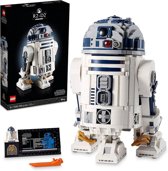 LEGO Star Wars R2-D2 Building Set - Collectible Toy for Adults, Ages 18+ - Display for Room or Office Desk - Info Plaque Included - Gift Idea for Fans - 75308