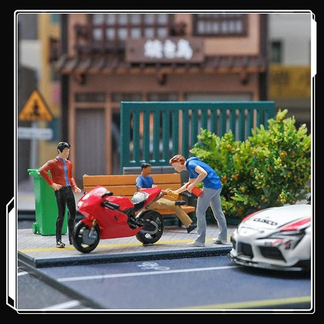 Painted Figure 1:64 Scale Mini Model Trains Architectural Plastic People Figures Standing Car Washer Figure Model,Suitable for Miniature Scenes(64189B)