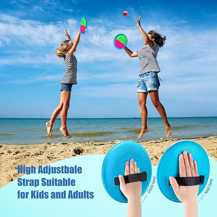 PlayZap Toss and Catch Ball Set Upgraded - Toddler Toys Kids Games for Whole Family - Water-Resistant Great for Beach Pool Yard Outdoor Games - Gift for 3 4 5 6 7 8 9 10 11 12+ Years Old Boys Girls