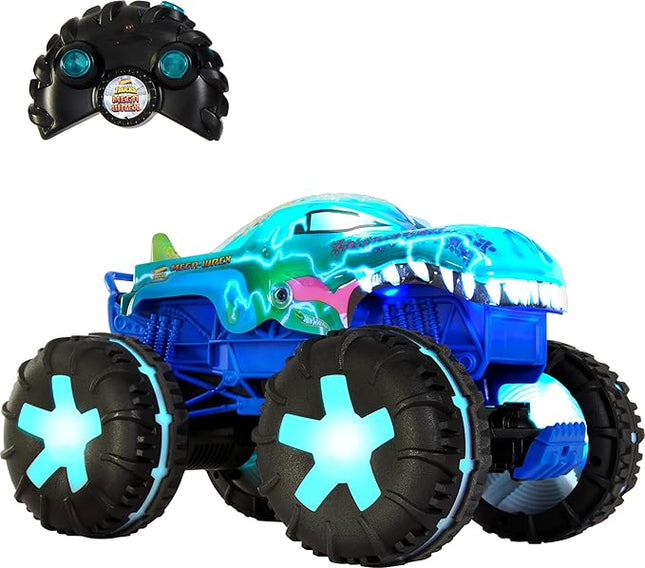 Hot Wheels Monster Trucks 1:15 Scale Mega-Wrex Alive Battery-Powered RC Vehicle with Lights & Sounds
