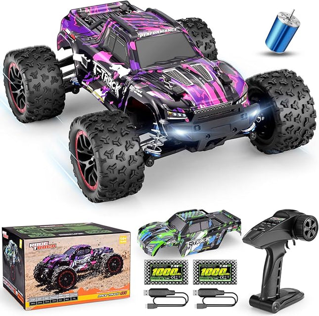 HAIBOXING 1/18 Scale Brushless Fast RC Cars 18859A, 4WD Off-Road Remote Control Trucks 48 KM/H Speed for Adults and Kids Boys, All Terrain Truck Toys Gifts with Extra Shell and Battery 40+ min Play