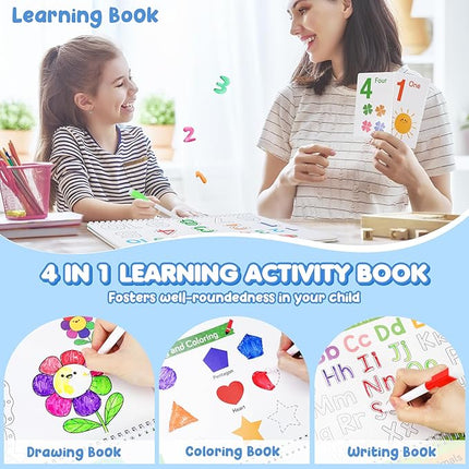 Busy Book for Toddlers 3-5, Preschool Learning Activities, Montessori Learning Educational Toys, Tracing Activity Coloring Books for Kids Ages 4-8, Autism Sensory Travel toys, Christmas Birthday Gifts