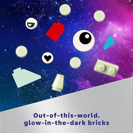 LEGO Classic Creative Space Planets Building Toys Set - Space Toys for Kids, Boys & Girls, Ages 5+ - Includes Alien, Rocket Ship, & Glow in The Dark Bricks - Birthday Gift Idea - 11037