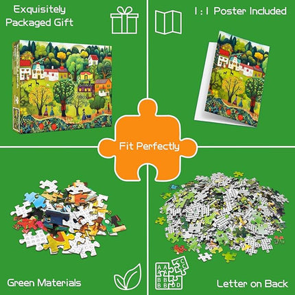 Woods Wild Roads Jigsaw Puzzle, 1000 Piece Puzzle for Adults, Impossible Hard Difficult Challenging Puzzles for Adults 1000 Pieces, Home Decoration Puzzle, Interlock Perfectly No Dust